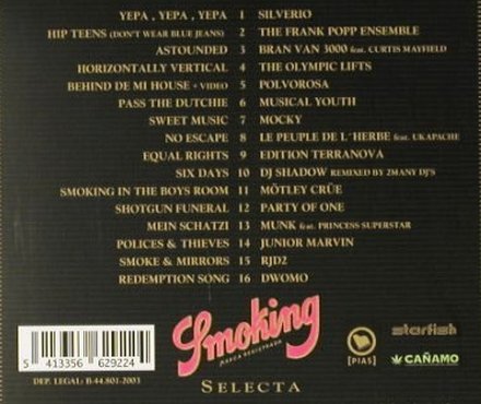V.A.Smoking Selecta: 16 Tr. Digi, Silverio..Dwomo, Play it ag(), , 2003 - CD - 82324 - 7,50 Euro