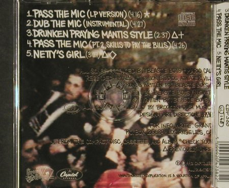 Beastie Boys: Pass the Mic, 5 Tr., Capitol(), NL, 1992 - CD5inch - 82678 - 4,00 Euro