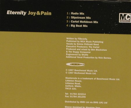 Eternity: Joy & Pain, MC Mastercuts(MASTcd1), , 1997 - CD5inch - 82708 - 3,00 Euro
