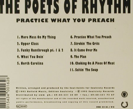 Poets Of Rhythm,The: Practise What You Preach, Digi, Soulciety(ME 016/93), D, 1993 - CD - 95685 - 7,50 Euro