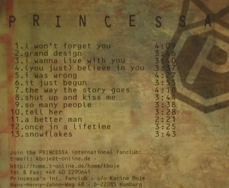 Princessa: I Won't Forget You, EW(), D, 99 - CD - 96934 - 5,00 Euro