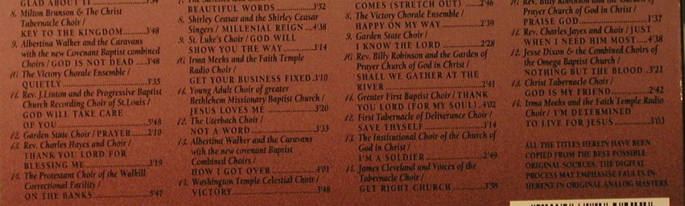 V.A.Great Gospel Choirs: Box Set, 56 Tr., Disky(), , 1994 - 4CD - 98980 - 12,50 Euro