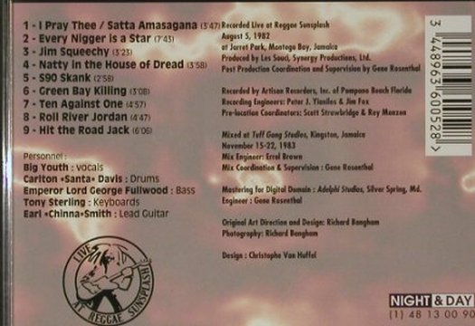 Big Youth: Live At Reggae Sunsplash(83), Night & Day(NDCD 005), F, 1994 - CD - 56719 - 6,00 Euro