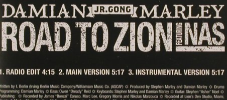Marley,Damian"Jr.Gong": Road to Zion, f. NAS*3 Promo, Universal(DMZIONcdP1), EU, 2001 - CD5inch - 80190 - 5,00 Euro