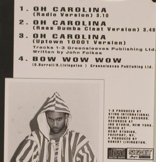 Shaggy: Oh Carolina*3/Bow Wow Wow, Virgin(91902 0), NL, 1993 - CD5inch - 81067 - 4,00 Euro