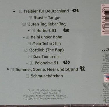 Wendehals,Gottlieb: Freibier Für Deutschland, woc, Ariola(261 291), D, 1990 - CD - 50118 - 4,00 Euro