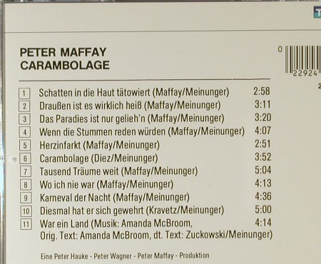 Maffay,Peter: Carambolage, BMG(244 042-2 ZR), D, 1984 - CD - 53284 - 10,00 Euro