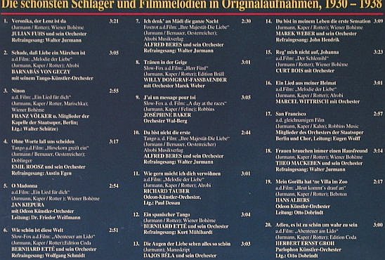 Jurmann,Walter: Schönste Schlager-u.Filmmelodien, TMK(), D,  - CD - 54695 - 10,00 Euro