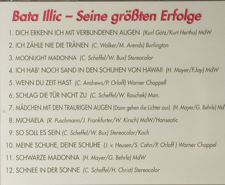 Illic,Bata: Seine Großen Erfolge, 12 Tr., SoundS.(), , 95 - CD - 54961 - 4,00 Euro
