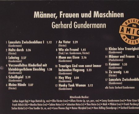 Gundermann,Gerhard: Männer, Frauen und Maschinen '88, Amiga BMG(), D, 1993 - CD - 58569 - 10,00 Euro