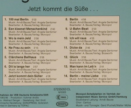 Hahnemann,Helga: Jetzt Kommt Die Süsse..., Monopol(57235053 CL), D, 86 - CD - 63309 - 5,00 Euro