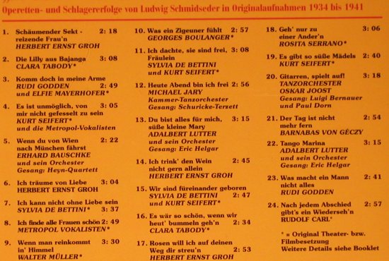 Schmidseder,Ludwig: Es gibt so süße Mädels(1934-41)V.A., Jube(15001), ,Mono, 2000 - CD - 66334 - 7,50 Euro
