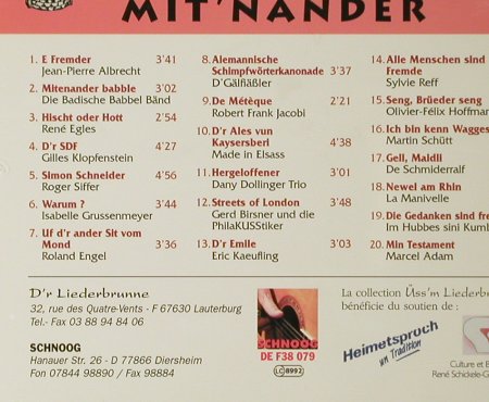 V.A.Üss'm Liederbrunne: Mit'nander, Schnoog(DE F38 079), ,  - CD - 66495 - 7,50 Euro