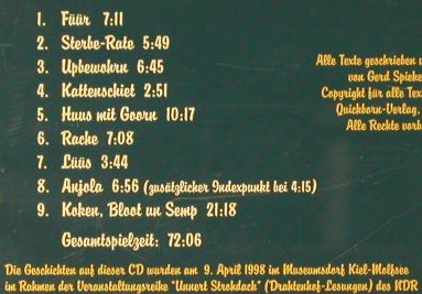 Spiekermann,Gerd: Huus mit Goorn, Condor(), D, 1998 - CD - 67425 - 7,50 Euro