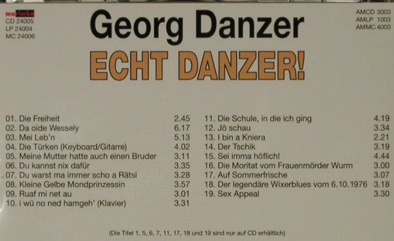 Danzer,Georg: Echt Danzer!, Ambra/Marimba(AMCD 2003), , 1991 - CD - 81412 - 12,50 Euro