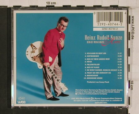 Kunze,Heinz Rudolf: Dein Ist Mein Ganzes Herz, WEA(2292-40744-2), D, 1985 - CD - 84303 - 10,00 Euro