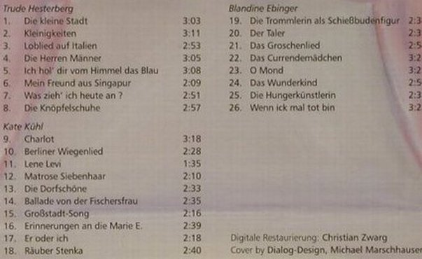 V.A.Berliner Diseusen: Die Herren Männer, Duophon(), D, 1999 - CD - 94435 - 10,00 Euro