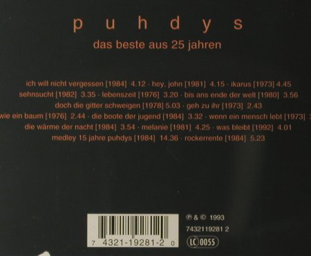 Puhdys: Das Beste Aus 25 Jahren, Amiga(), D, 1993 - CD - 96115 - 10,00 Euro