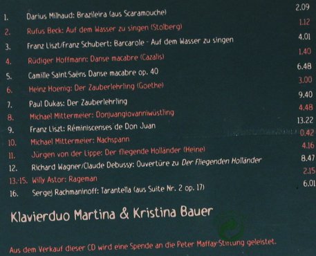 Klavierduo Martina & Kristina Bauer: Ertastete Erzählungen, FS-New, BMG(), EU, 2003 - CD - 96393 - 10,00 Euro