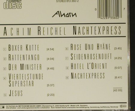 Reichel,Achim: Nachtexpress, Ahorn(813 360-2), D, 1983 - CD - 99111 - 7,50 Euro