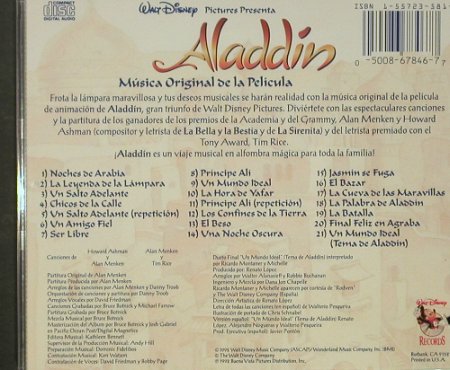 Aladdin: Musica Original de la Pelicula, co, Disney(67846-7), US,span., 1992 - CD - 50162 - 7,50 Euro