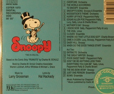 Snoopy-The Musical: Original London Cast, Jay Productions(CDTER 1073), UK, 1993 - CD - 51591 - 7,50 Euro