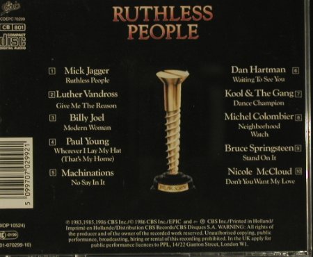 Ruthless People: Original Soundtrack, Epic(70299), A, 1986 - CD - 54071 - 7,50 Euro