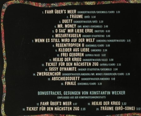 Hundertwasser: Das Musical, M. Konstatin Wecker, SPV(085-70882), D, 2004 - CD - 54474 - 7,50 Euro