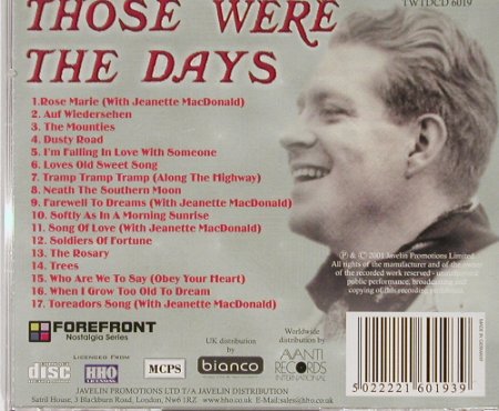 Nelson,Eddie: Those were the days, Forfront(), D, 01 - CD - 55533 - 7,50 Euro