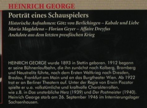 George,Heinrich: Portrait eines Schauspielers, Lübbe Audio(9783785732909), D, 2007 - CD - 81383 - 7,50 Euro