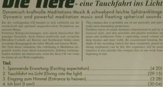 Neuber,Hans Peter: Die Tiefe, Neue Dimension(), D, 1991 - CD - 84028 - 7,50 Euro