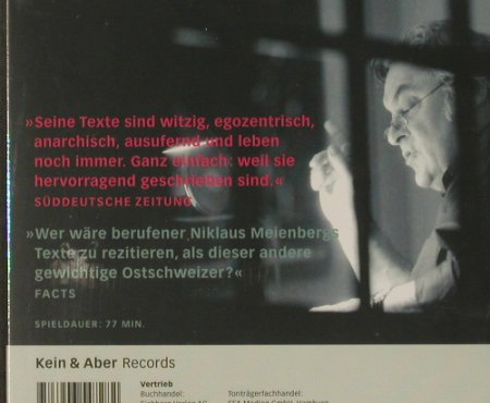 Meienberg,Niklaus: Mathias Gnädinger liest, Kein&Aber(), FS-New,  - CD - 90201 - 7,50 Euro
