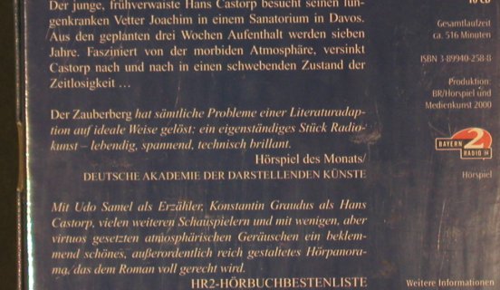 Mann,Thomas: Der Zauberberg, Box, FS-New, Hörverl.(), D, 2000 - 10CD - 90259 - 15,00 Euro