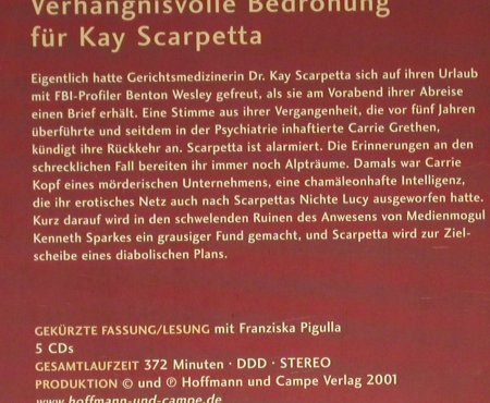 Brandherd: Kay Scarpetta,mit F.Pigulla, Digi, Hoffmann und Campe(), , 2001 - 5CD - 93916 - 10,00 Euro
