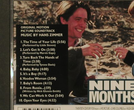 Nine Months: Orign.MotionPicture,by Hans Zimmer, Milan(), F, 1995 - CD - 95362 - 10,00 Euro