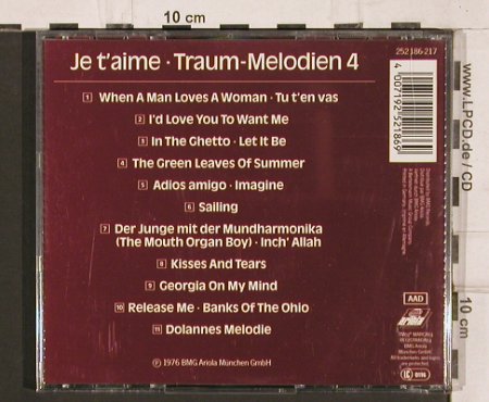 Ventura Orch.,Anthony: Je t'aime  4 (1976), WEA(252 186), D,  - CD - 81973 - 10,00 Euro