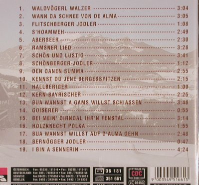 Familie Laimer: Volkslieder,Musik und Jodler, Tyrolis(351 661), EC,  - CD - 83945 - 5,00 Euro
