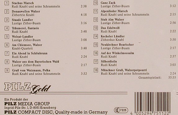 Knabl,Rudi &die lustigen ZitherBuam: Goldene Zitherklänge, Pilz(75112), D, 1988 - CD - 83962 - 10,00 Euro