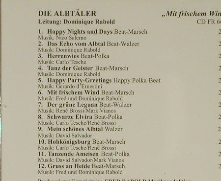 Albtäler,Die: Mit Frischem Wind, Fred Rabold(CD FR 6600), D,  - CD - 83982 - 10,00 Euro