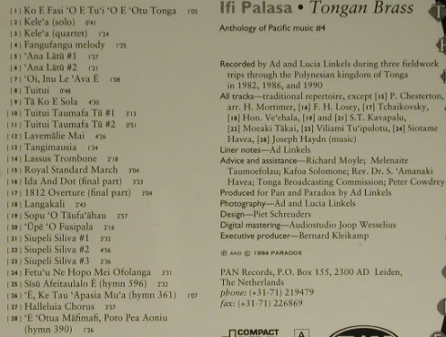 Ifi Palasa: Tongun Brass, Paradox(), NL, 1994 - CD - 84148 - 7,50 Euro
