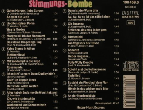Happy Music Express: Die Super Stimmungsbombe,m-/vg+, Europa(100 459.0), D,  - CD - 84299 - 5,00 Euro