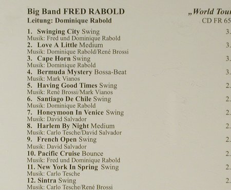 Rabold,Fred -  Big Band: World Tour, Melodien für die Welt(CD FR 6500), D,  - CD - 96458 - 7,50 Euro