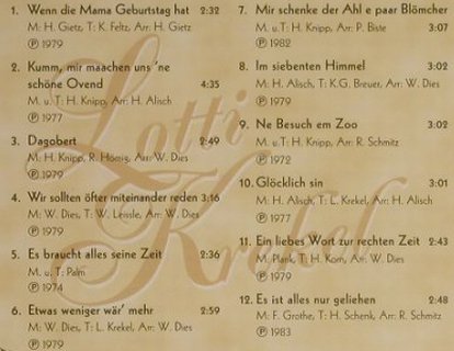 Krekel,Lotti: Ein Bisschen Herz, TMK(TMK 013350), D,  - CD - 99484 - 7,50 Euro