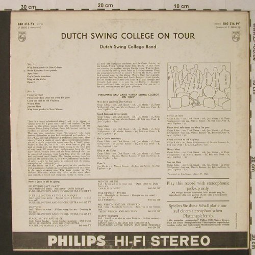 Dutch Swing College Band: On Tour, Philips(840 316 PY), NL,  - LP - F5308 - 7,50 Euro