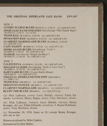 Original Dixieland Jazz Band: Same, FS-New, RCA-Vintage Serie(LPV-547), US, 1967 - LP - H3513 - 20,00 Euro