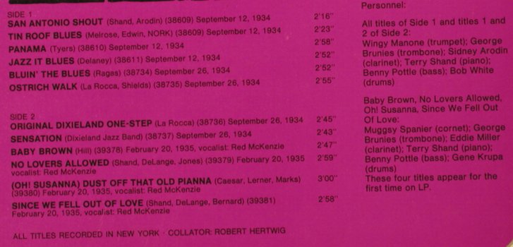 New Orleans Rhythm Kings: Same, 1934-1935, MCA Coral(COPS 6698), D, 1974 - LP - H6728 - 5,00 Euro