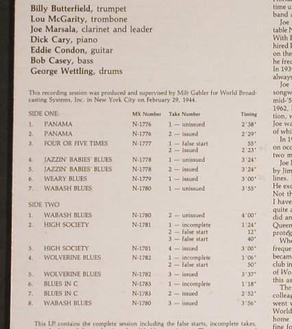 Marsala,Joe  and his Band: 1944, Jazzology(J-106), US,Mono, 1983 - LP - H6766 - 12,50 Euro