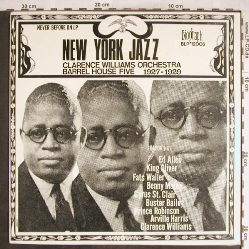Williams,Clarence  Orchestra: New York Jazz 1927-29, FS-New, Biograph(BLP-12006), US,  - LP - H7029 - 7,50 Euro