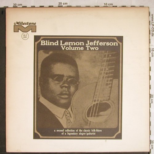 Blind Lemon Jefferson: Vol.2-A second Coll. ....Folk-Blues, Milestone,+(Vol.1 LP)(MLP 2007(2013)), m-/vg+,  - LP*2 - H8581 - 5,50 Euro