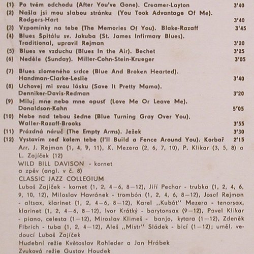 Davison,Wild Bill & Classic Jazz C.: Same (2.6 vg+), Supraphon (1 15 2030 H), CZ, 1977 Typ: LP Best.-Nr.: V2074 Preis: 6,00 Euro